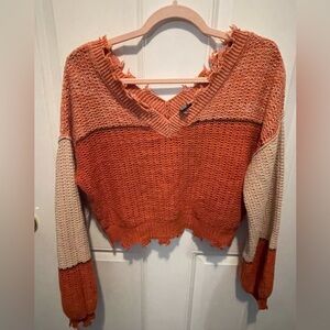 Copped Distressed Sweater